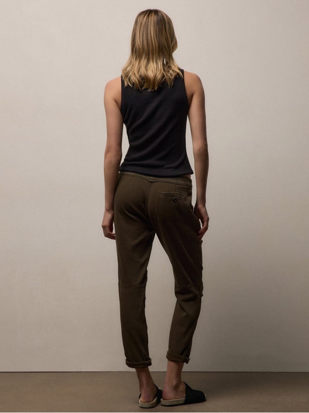James Perse SOFT DRAPE PANT color Smoky Green Pigment - Picture 3 of 7